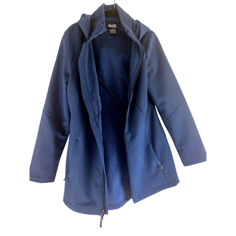 Champion C9 Womens  Blue Softshell Hooded Fleece Lined Jacket Parka Small